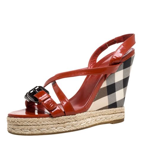 burberry wedge shoes|burberry check high heels.